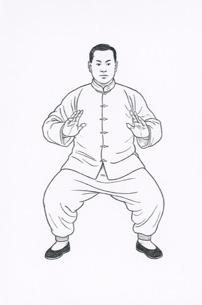 Ba Duan Jin famille Yang en posture Ba Duan Jin de la famille Yang